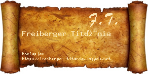 Freiberger Titánia névjegykártya